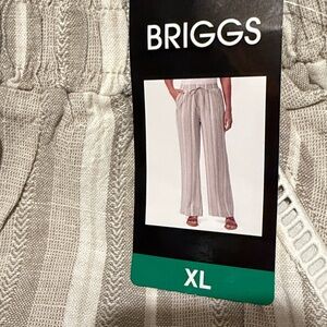 Briggs Linen Blend Pants Wide Leg size XL NWT